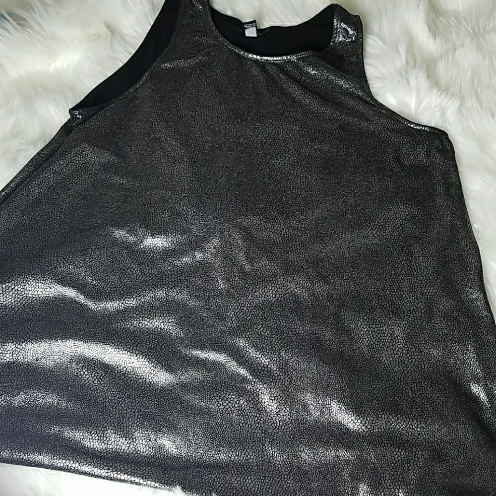 Alfani oversized sparkly silver tank top